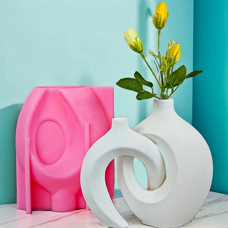 Early Riser Cement Flower Pot Mould Nordic Style Concrete Mold Plant Pot Silicone Mold Flowerpot Cement Concrete Silicone Mold