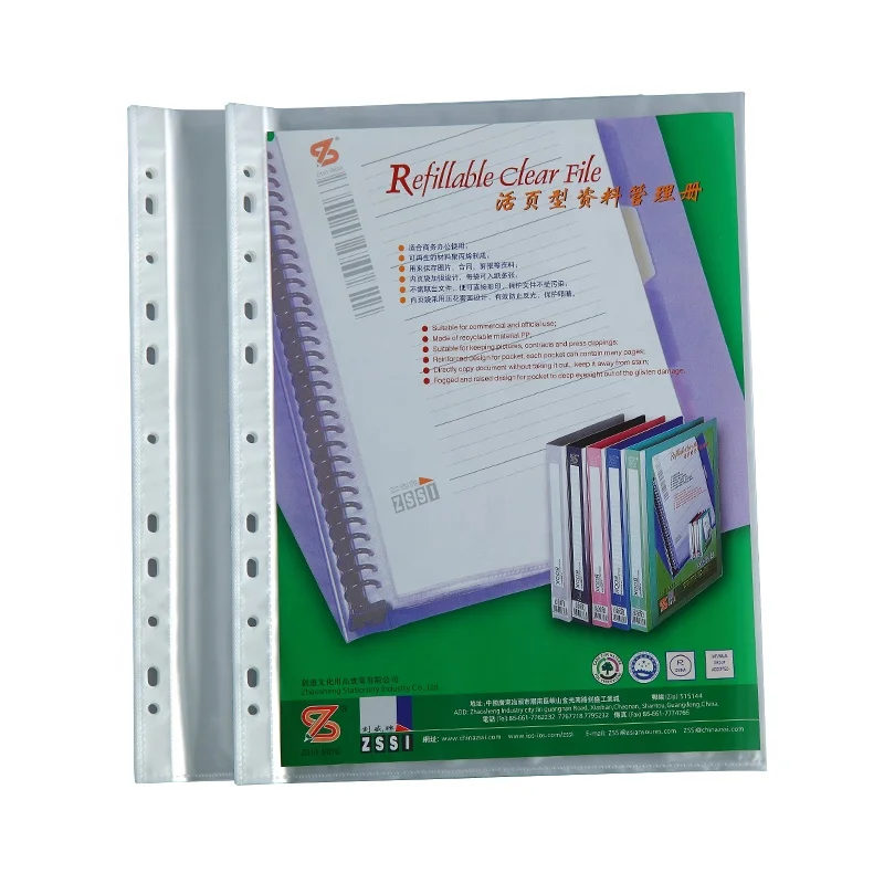 
3C Pp Folder Screen Transparent Paper Stationery 100 Pcs/Pack Waterproof 11 Hole Plate Protector 