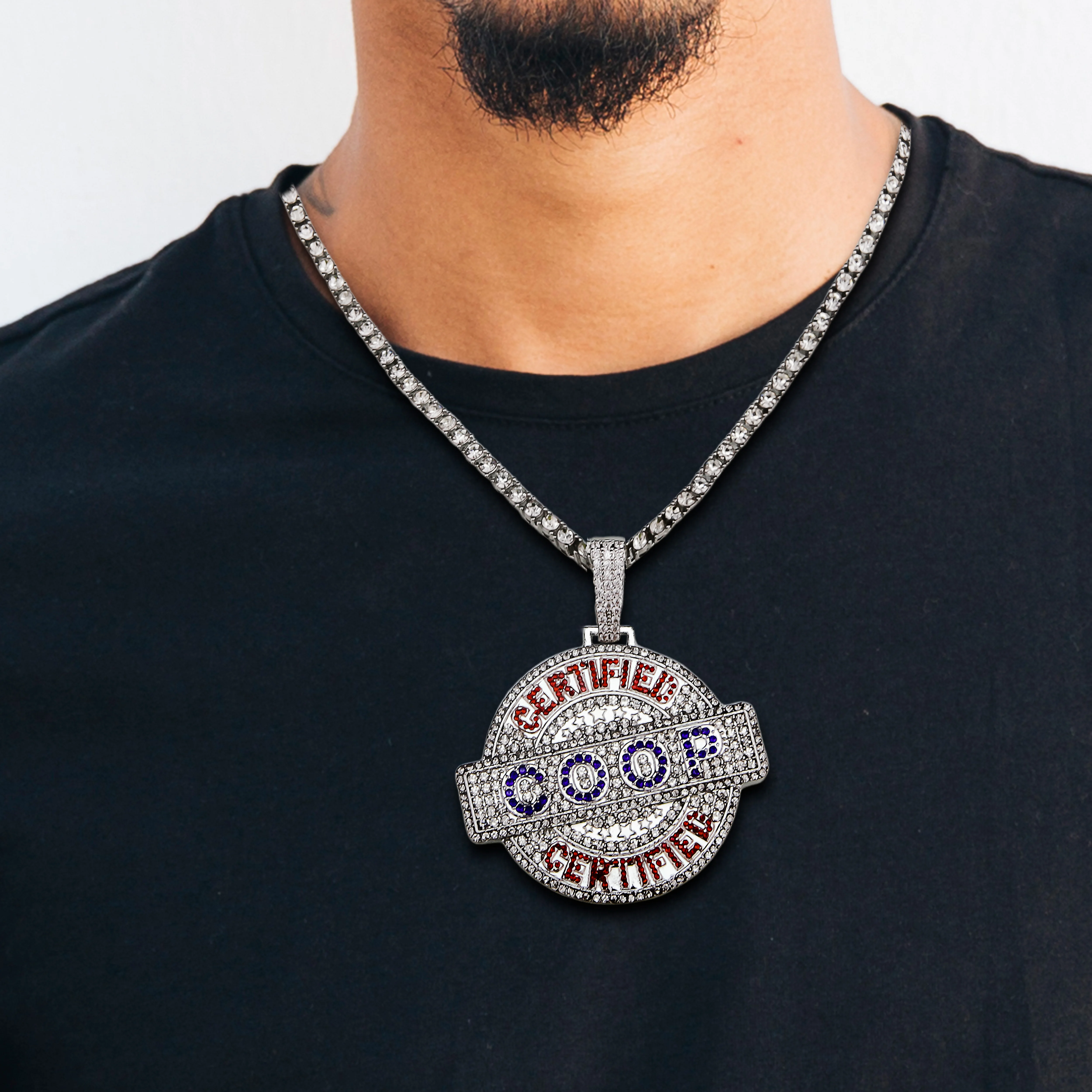 Custom Hip hop Iced Out Big Memory Pendants Necklace Spinning Necklace Hip Hop Letter Pendant