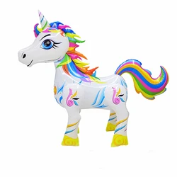 Wholesale Inflatable 3D Unicorn Balloons Shape Inflatable Custom OEM Party Globos Stand Unicorn Horse Aluminum Foil Balloons
