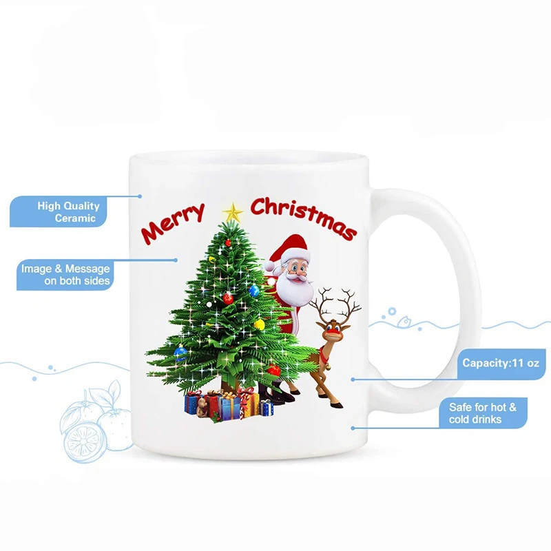 Cheap promotional custom cartoon cute coffee cups christmas mugs ceramic