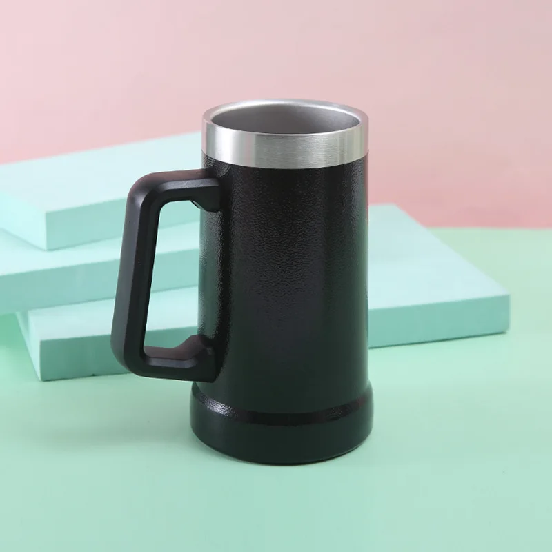 Amazon New Update Stanleys Beer Cup Mug Grip Original Stainless Steel Vacuum beer Stein Growler With Handle Lid