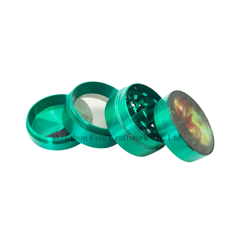 New type  wholesale 4 layers herb grinder zinc alloy Tobacco Grinder Dry Spice Grinder Smoking Accessories with customized logo