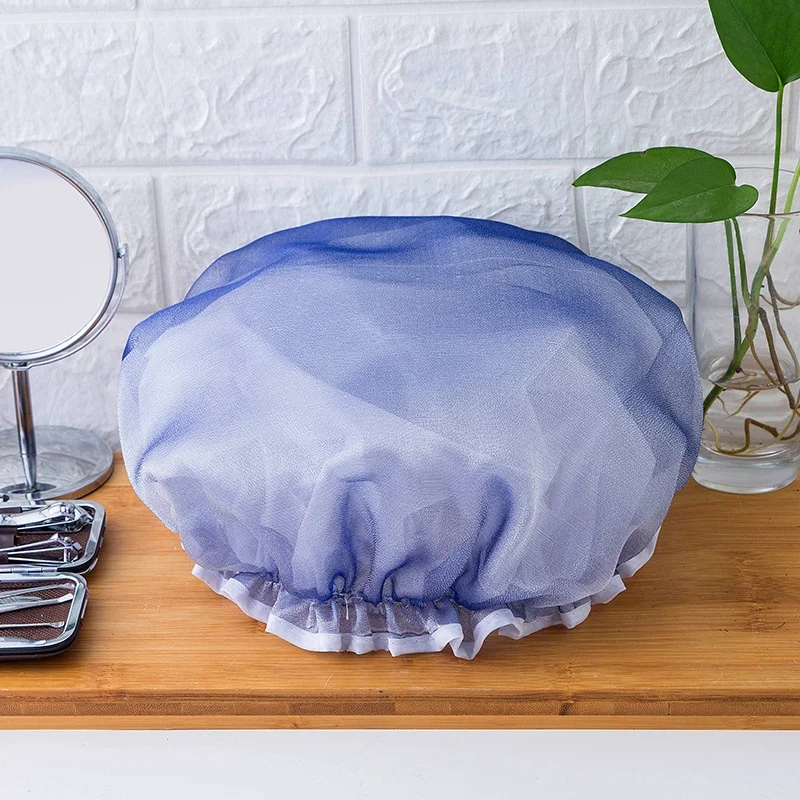 Bathing Cap Double Layer Waterproof Polyester Cotton Hair Cover Multicolor Shower Hats Bathroom Products