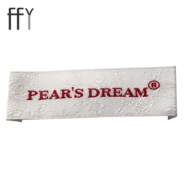 Popular Design Woven Wash Care Label Custom Damask White Woven Labels For Clothing