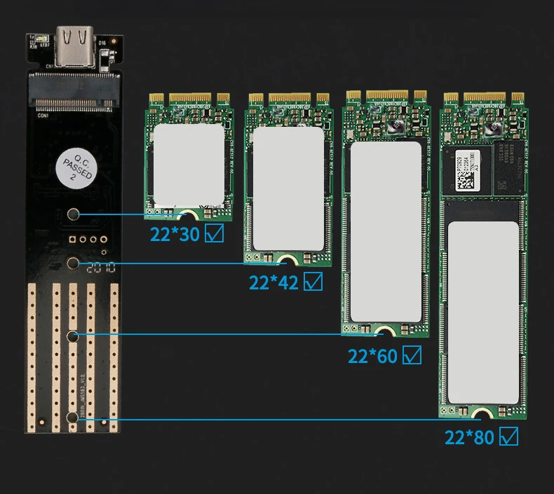 Корпус CYX M.2 NVME SSD на USB 3 1 10 Гбит/с двухпротокольный корпус M2 NVMe NGFF для PCIe SATA HDD адаптер