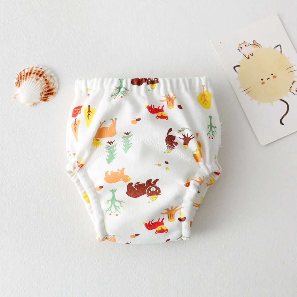Soft Comfortable Baby Cotton Training Pants Cartoon Reusable Diaper Panties