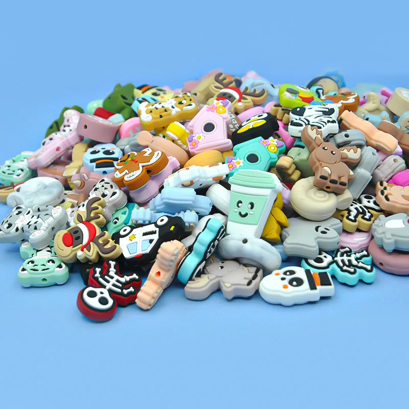 Xinghan New Products Mixed Color Bulk Animal Silicone Beads Food Grade Teething Beads BPA Free Silicone Beads Wholesale