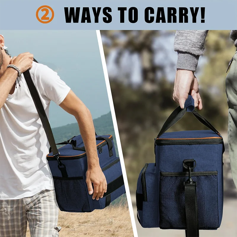 Insulated Cooler Bag Soft Collapsible Lunch Bag  Large Lunch Cooler Bag Camping Cooler for Picnics