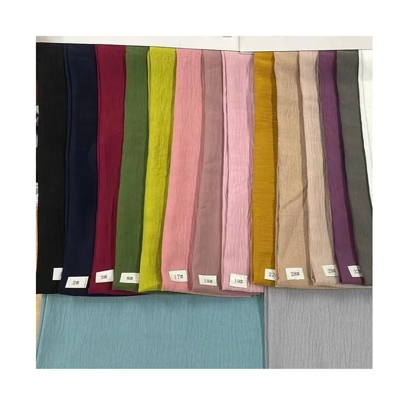 100% Polyester crepe CEY Crinkle Fabric PD Plain Soft Air Flow CEY Fabric For Muslim Abaya Dresses