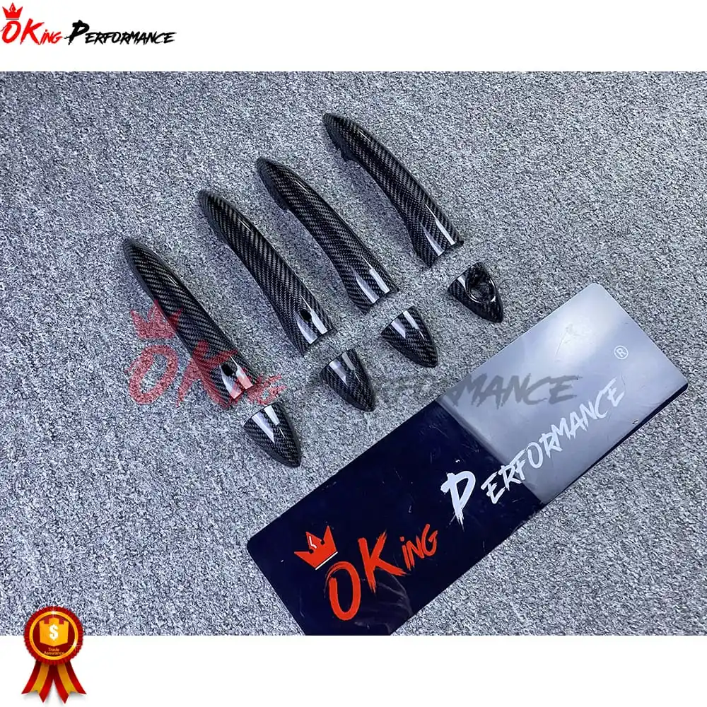 Dry Carbon Fiber Door Handle Cover Trim For Alfa Romeo Giulia Quadrifoglio