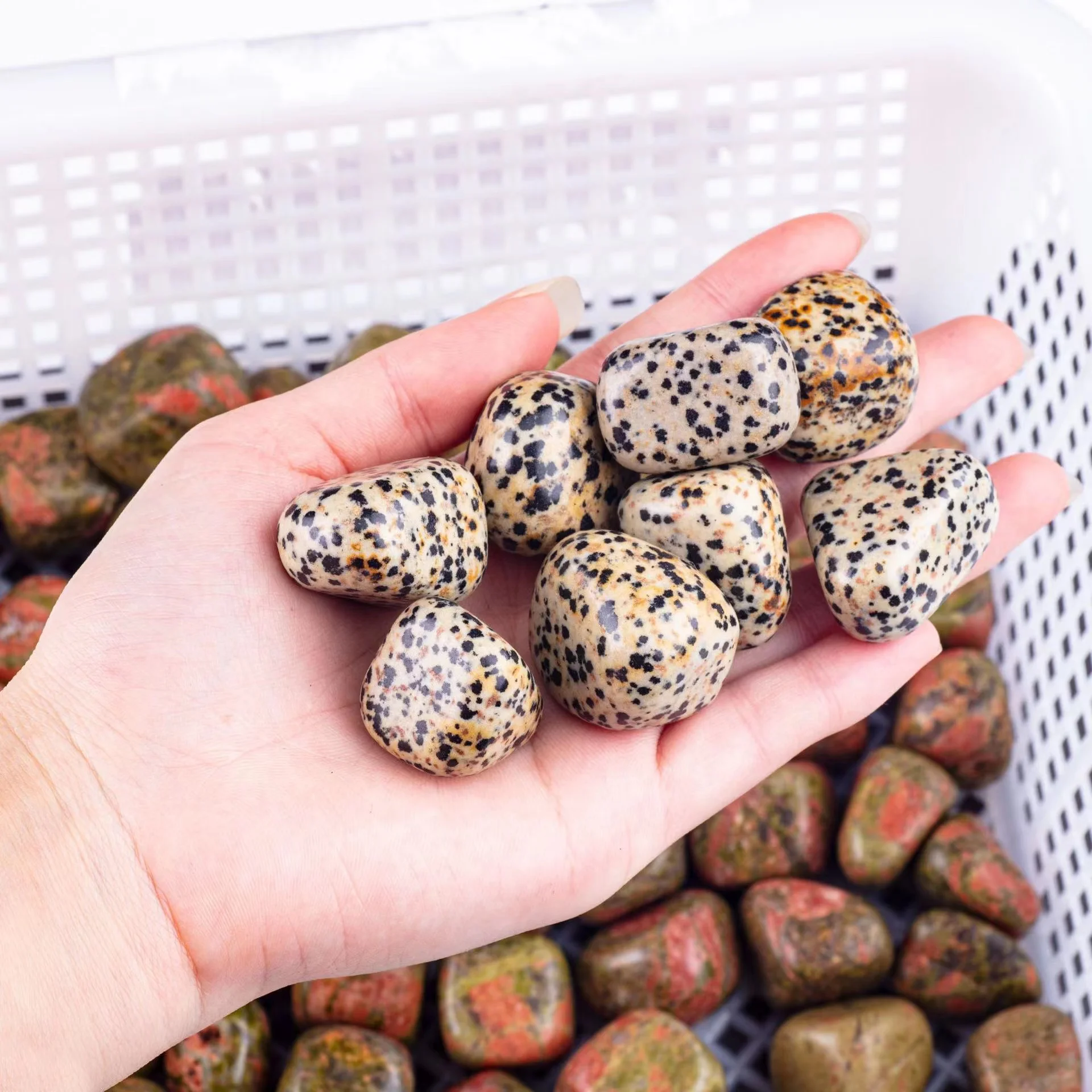 Wholesale natural rose quartz amethyst tumble crystal rough polished landscape decoration stone