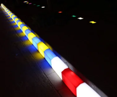 2024 Sidewalks illuminated plastic kerbs road side curb stone led plastic curbstones