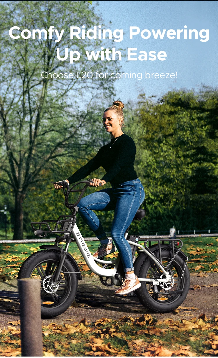 ENGWE  L20 Step Through Electric Bike for Adults 20 . 4 Fat Tire Max Speed 25KMH Urban Bike  48V13Ah  fat tires ebike for ladies