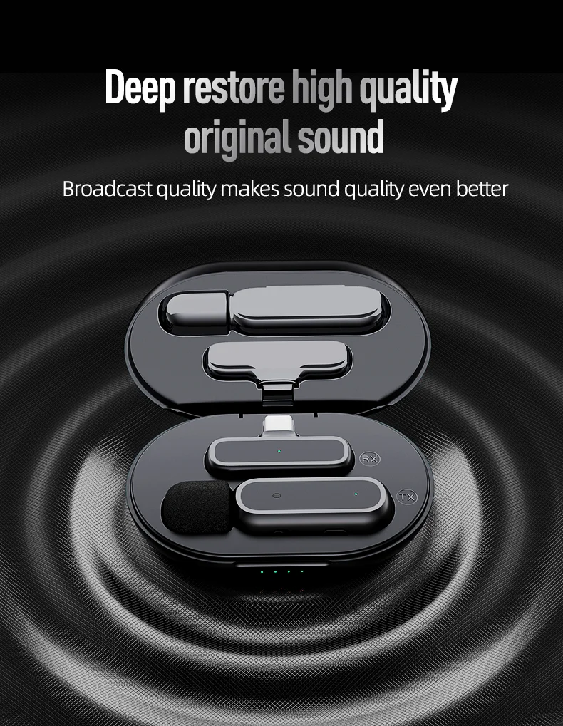 Professionnel Reverberation K60 Wireless Charging Live Microphone Lavalier Audio Video Recording Noise Reduction Mic Microphone