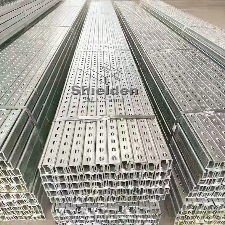 Slotted strut channel factory  hot dip galvanized c channel  unistrut 1 5 8 c channel strut system