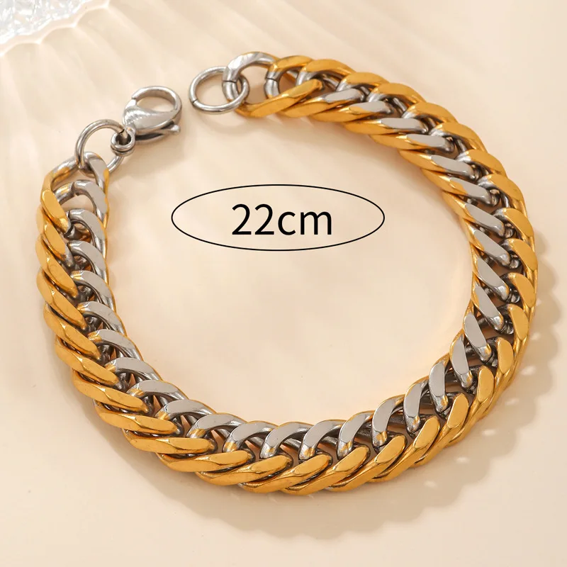 Hot Selling Titanium Steel Gold And silver Mixed Snake Bone Bracelet Vintage Hip-Hop Style Shipped Europe United States