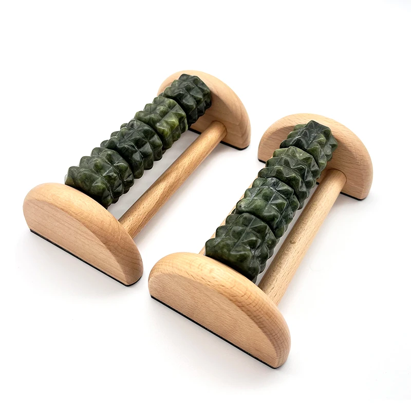 Private Label wood therapy massage jade roller tools feet massager