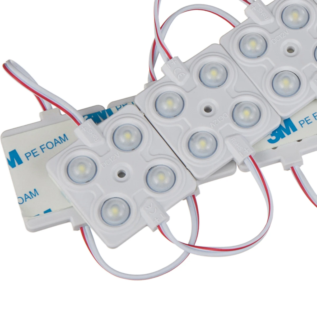 Import Chip SMD 2835 4 LED Module Lighting DC12V IP68 Waterproof Superbright Red Blue Green White Led Modules