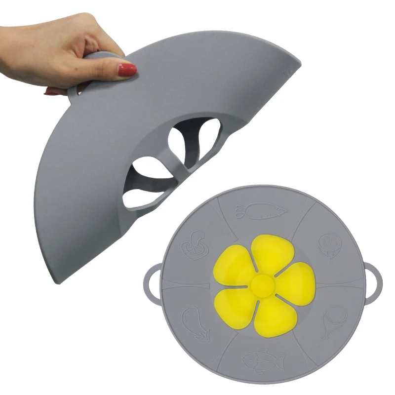 Food grade silicone kitchen accessories flower shape spill stopper cooking tool