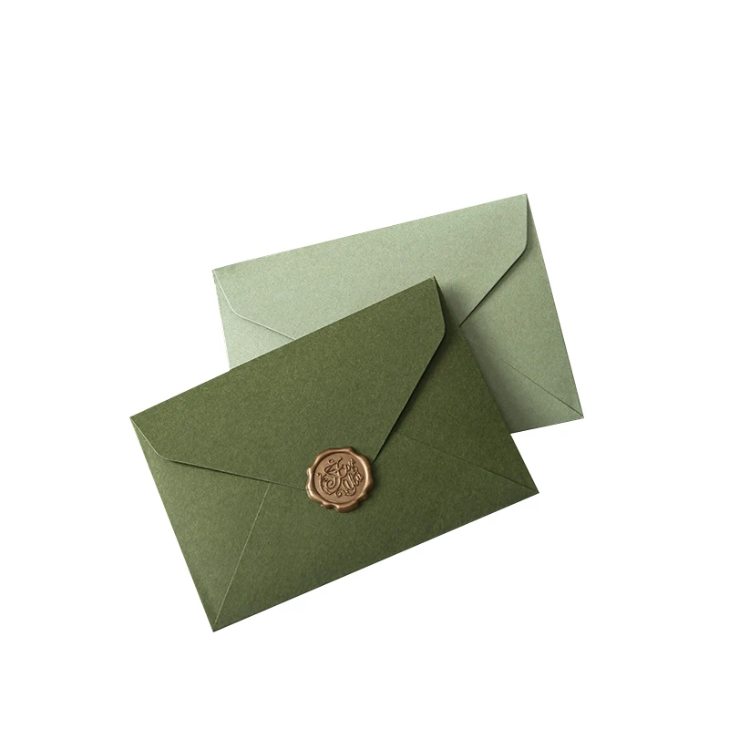 Custom Printing Invitation Paper Greeting Cards Personalized Cotton Wedding Gift Packaging Envelopes With Lacquer Sticker