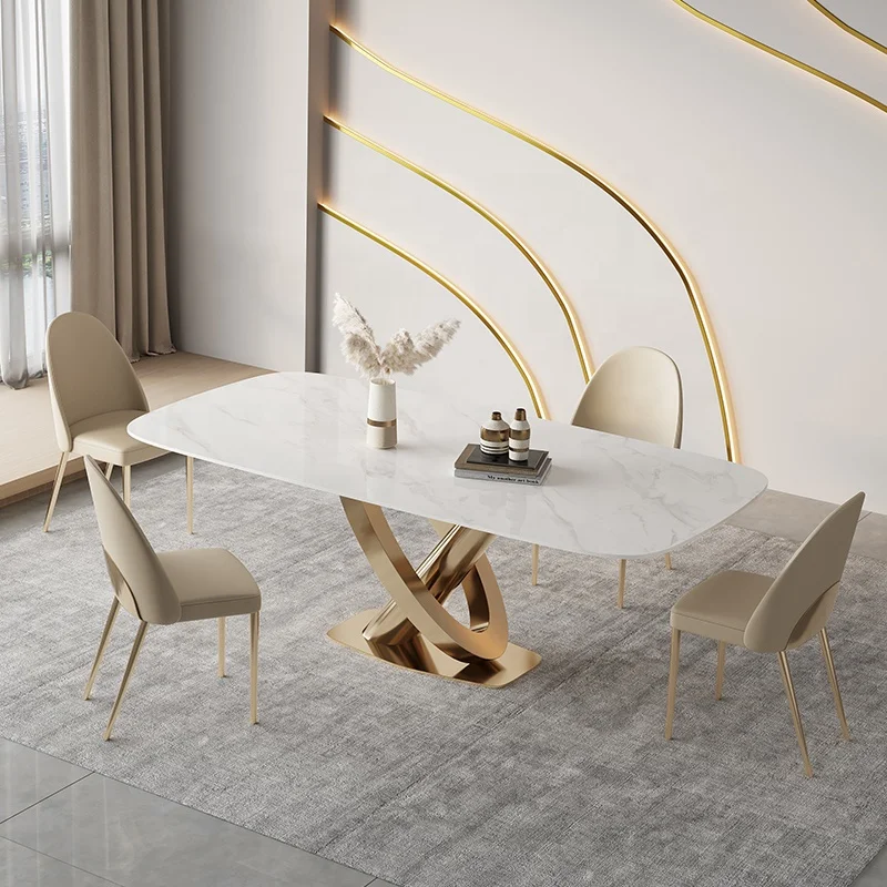 2022 New Design1.8 Meter  Sintered Stone or Marble  Table TOP Dining Table And Dining Chair