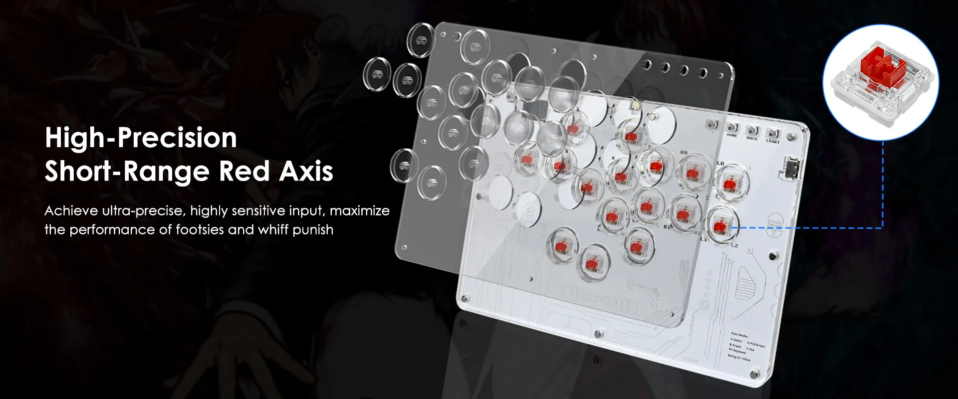 All Button 16 Keys Arcade Game Console Joystick Fight Stick Game Controller for Ps4/Ps3/PC/Switch/Steam