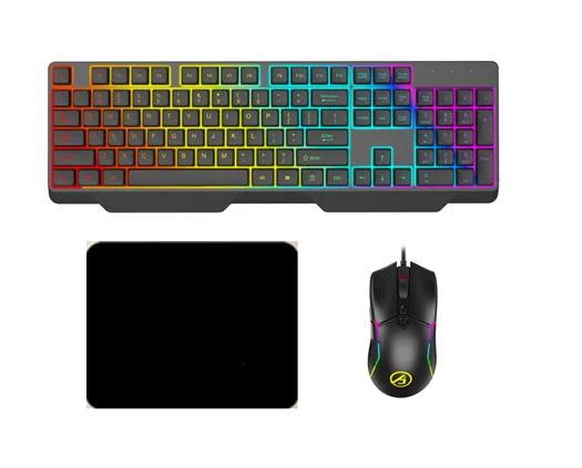 Popular Wired LED Light Keyboard and Mouse Pad Gaming Combo OEM