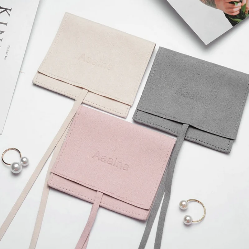 Top Sale Personalized Design No Mold Fee Custom Logo Jewelry Packaging Box Velvet Pouches