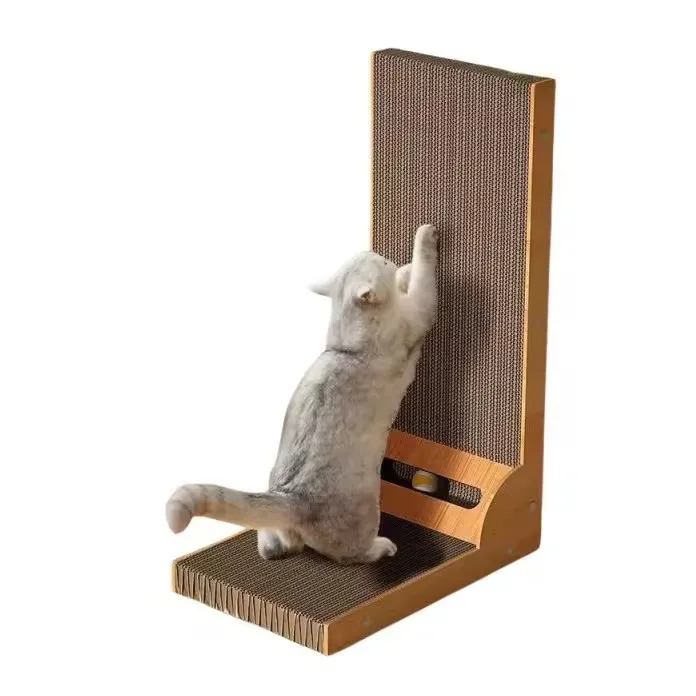 L-Shaped Vertical Cat Scratch Board Cat Scratcher Cardboard Durable Cat Grinding Claw Toy