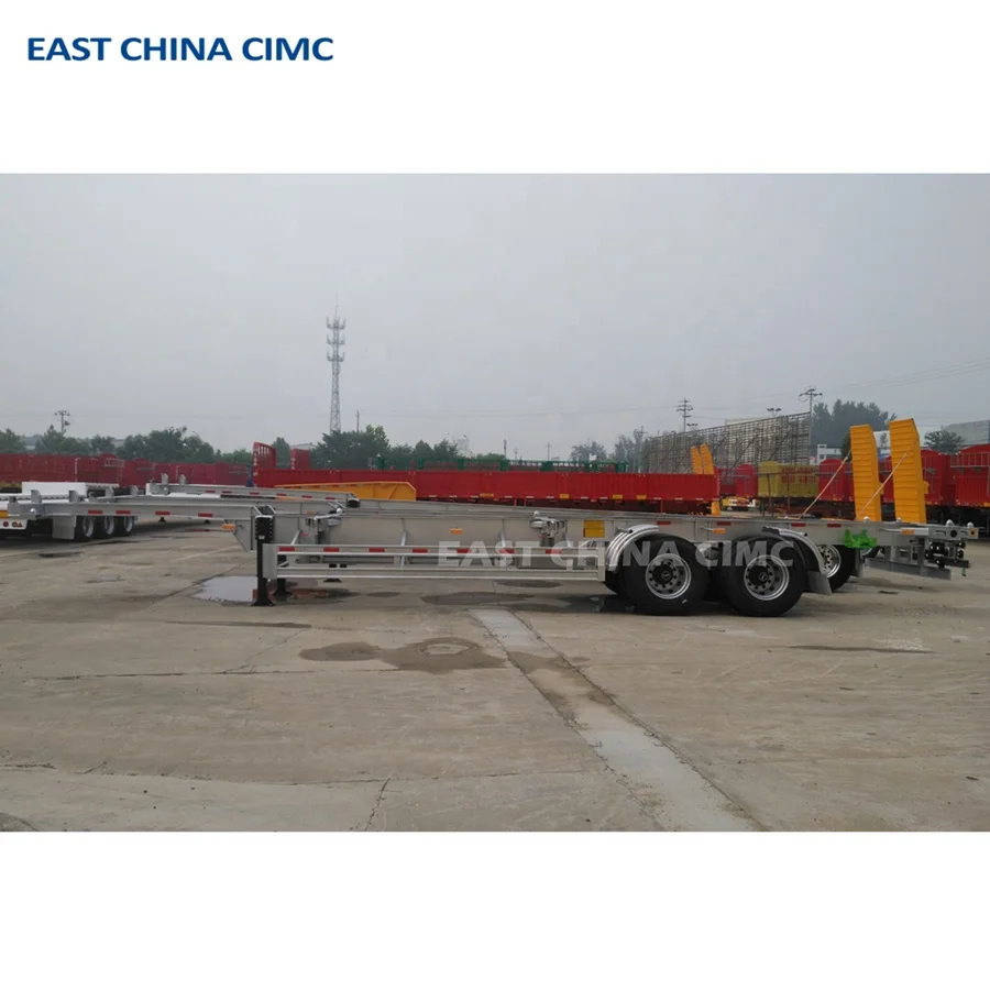 20 feet 40ft Container Chassis Semi Trailer EAST CHINA CIMC 2 axles Skeleton Trailer For Sale