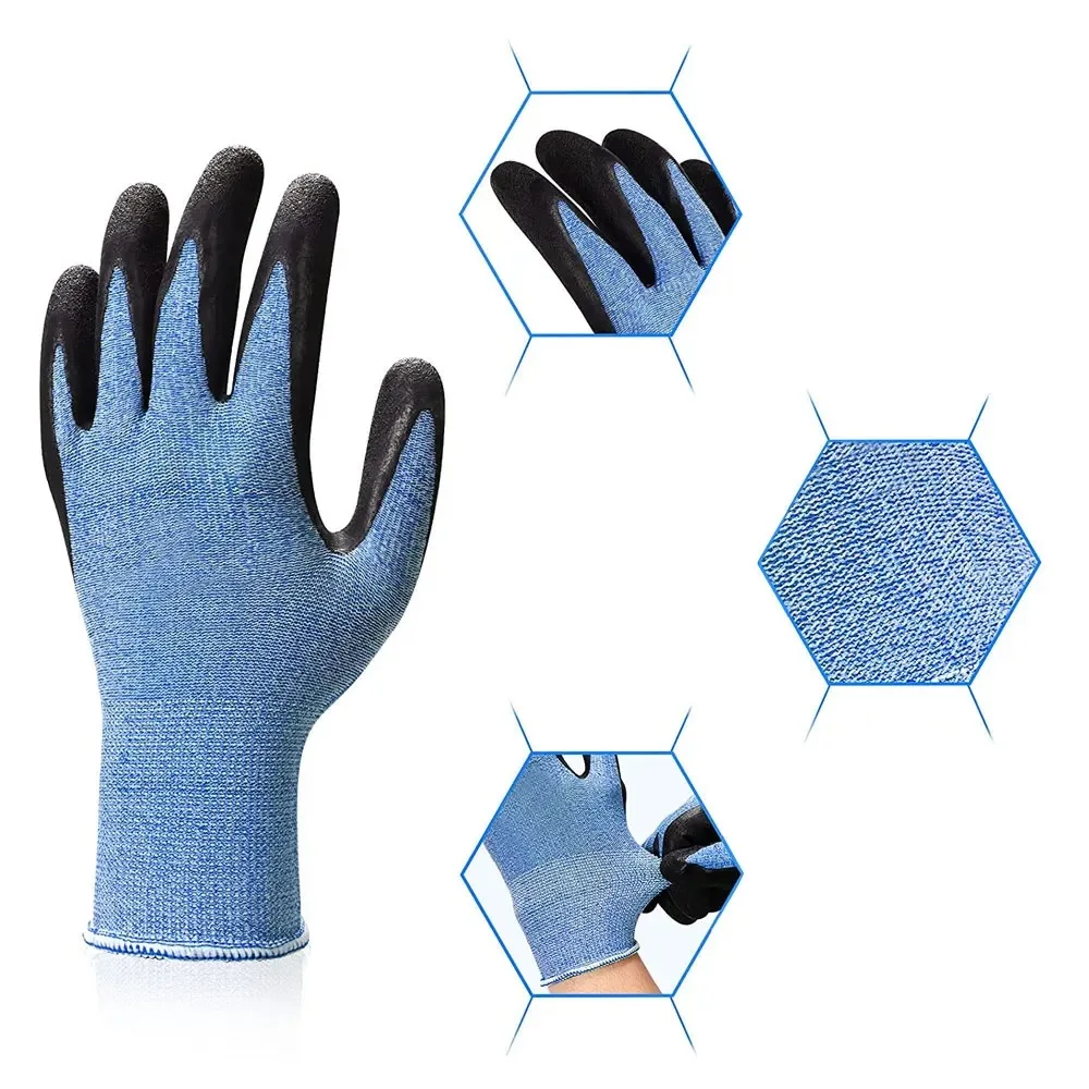 18 gauge Anti Cut Level-5 Sandy Nitrile coated gloves