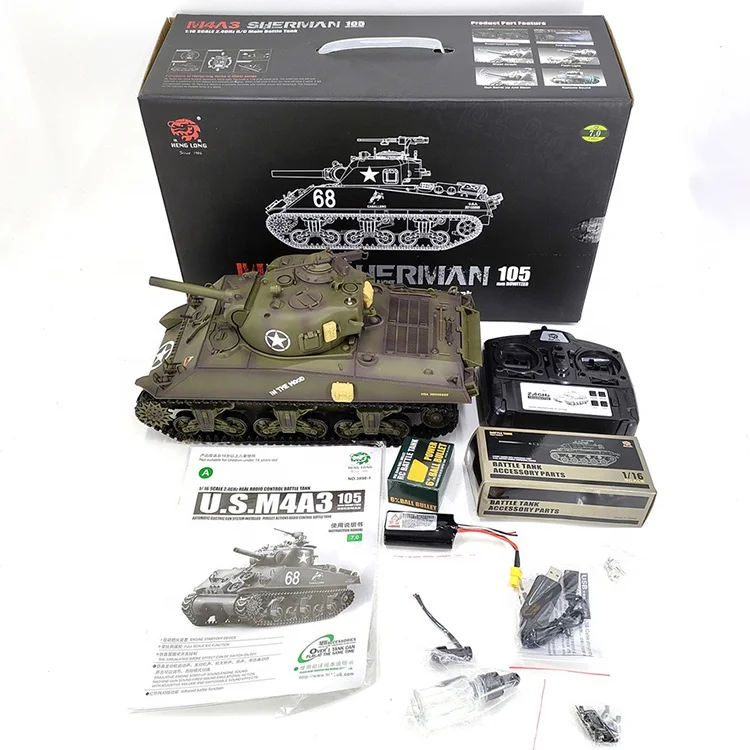 Heng Long 3898-1 U.S. M4A3 Sherman 1/16 2 4 г инфракрасный Баттл BB Airsoft дымовые огни звуковой стальной металлический гусеничный Танк модель игрушки