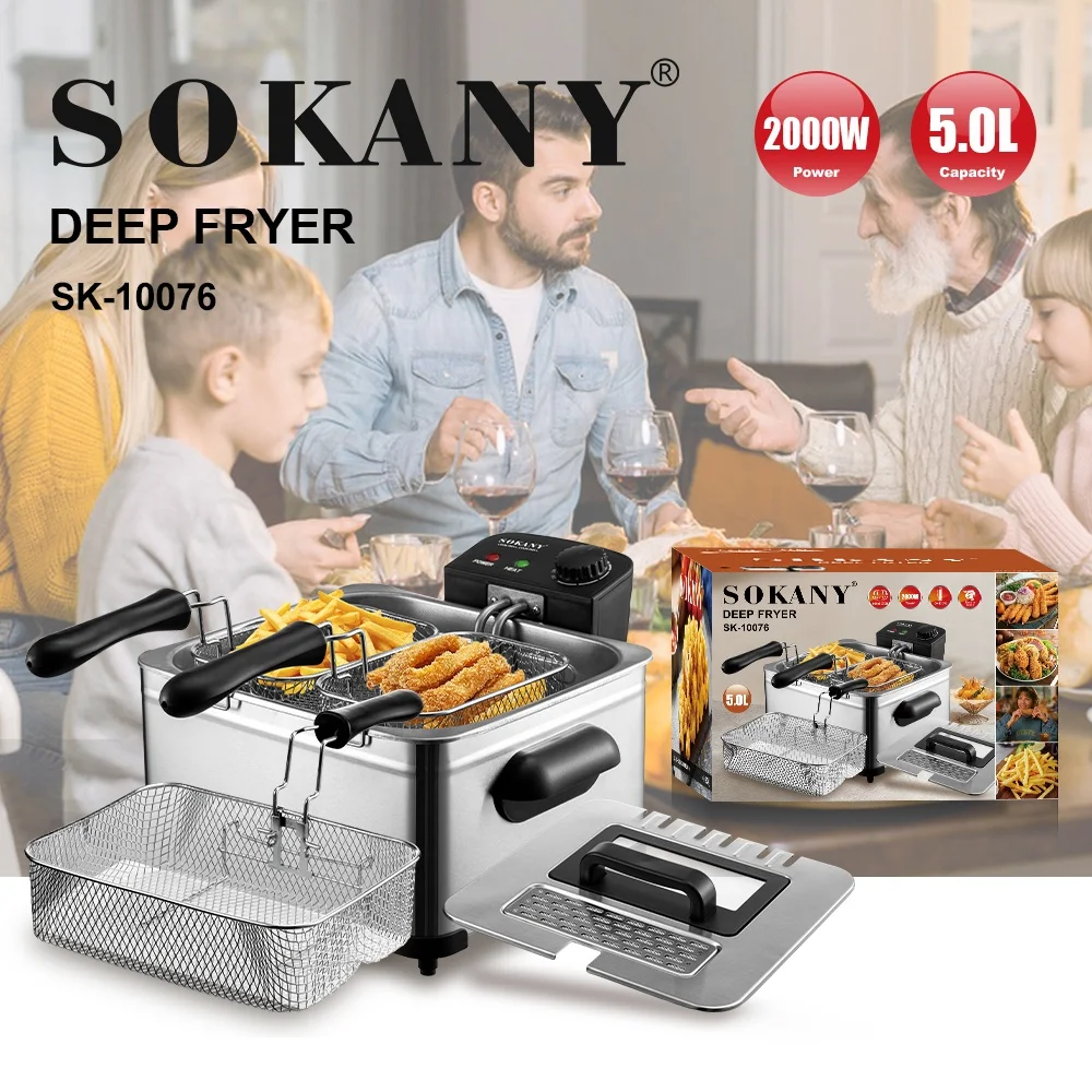 Новый сертификат sokany электрическая фритюрница из нержавеющей стали промышленная