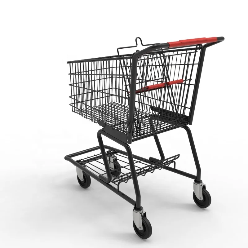 125L trolley shopping cart 4 wheels supermarket shopping trolley