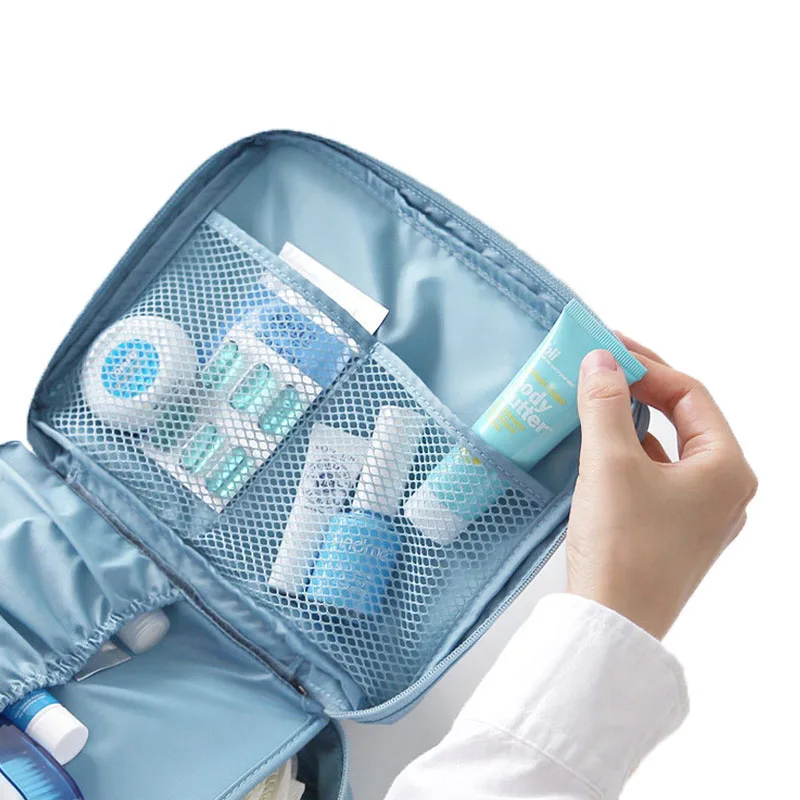 
Small MOQ Custom Travel Cosmetic Bags Toiletry Organizer Makeup Bag 