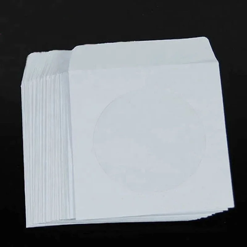 shantou factory supply good quality White Paper CD DVD Disc Sleeves Window Flap Envelope 80g