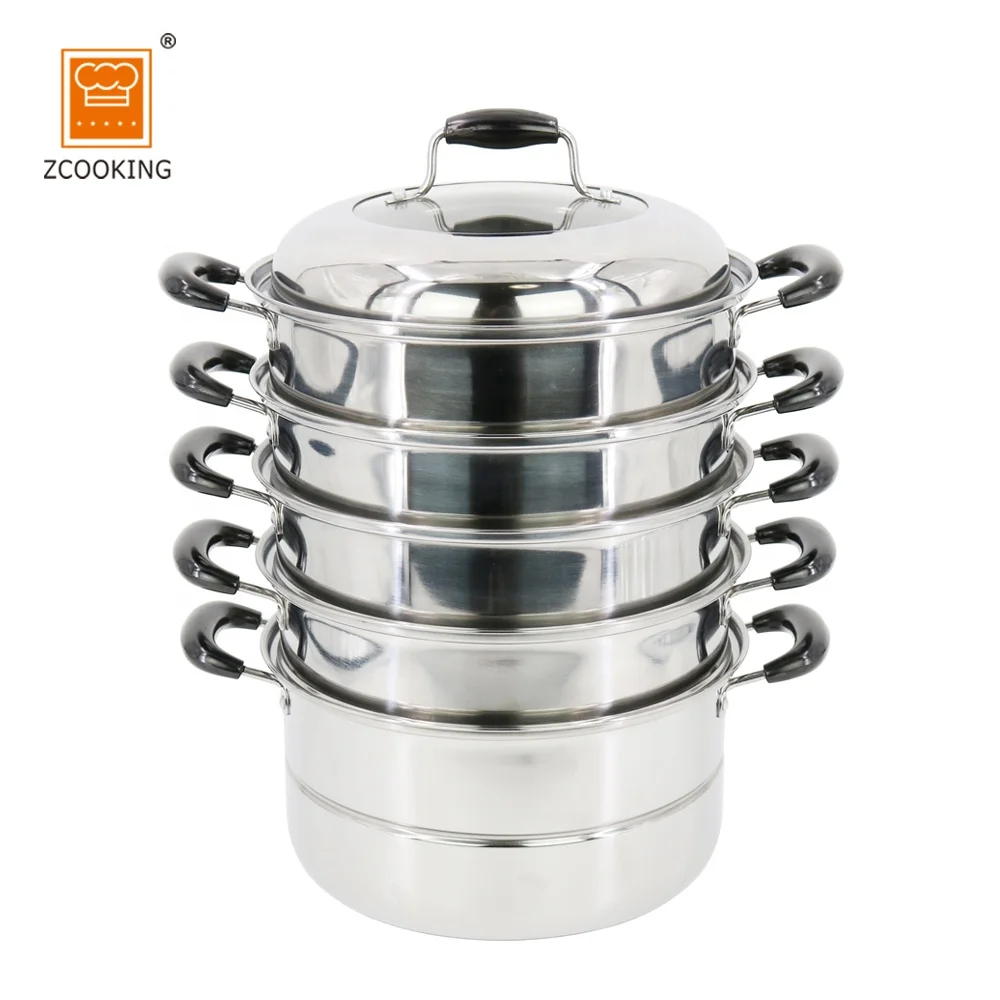30cm 4Layer Dumpling Steamer Stainless Steel For Dumpling With Visual Lid