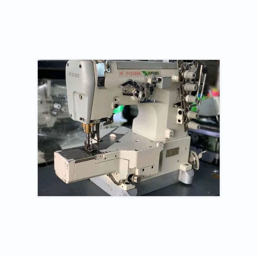 Up for Sale Used PEGASUS W600 3-needle 5-thread Industrial Cover Stitch Sewing Machine Good Working Condition