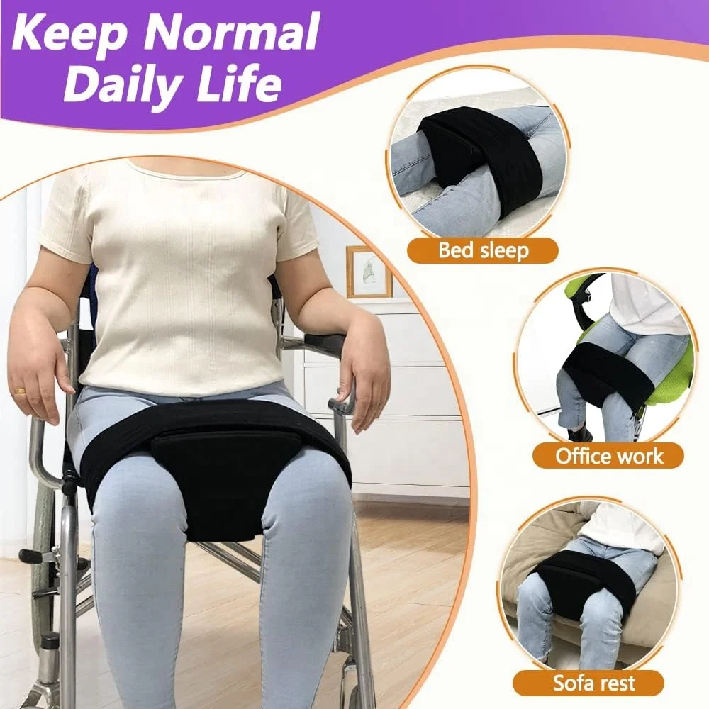 Orthopedic Wedge Knee Separator Pillow for Hip Replacement Surgery | High Density Foam Legs Separator Small Pillow with Strap