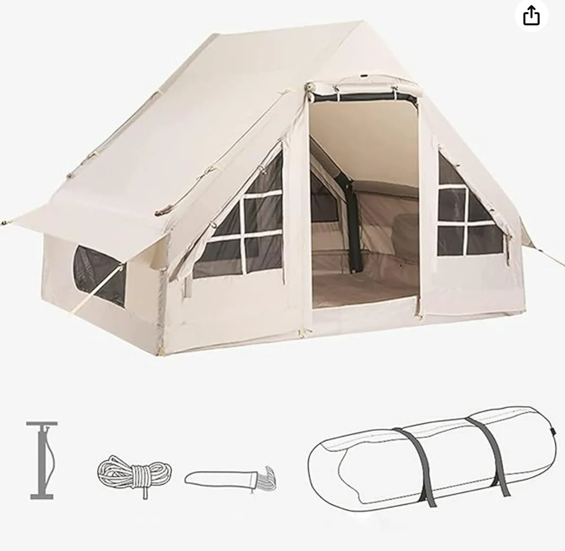 Forerunner Large Space Four Seasons Inflatable Camping Tent Waterproof Cotton Windproof Outdoor Travel Tent