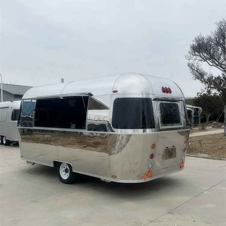 Custom Airstream Mobile Kitchen Hot Dog Fast Food Trailers Fully Equipped Mobile Pizza Fast Food Trucks With Full Kitchen