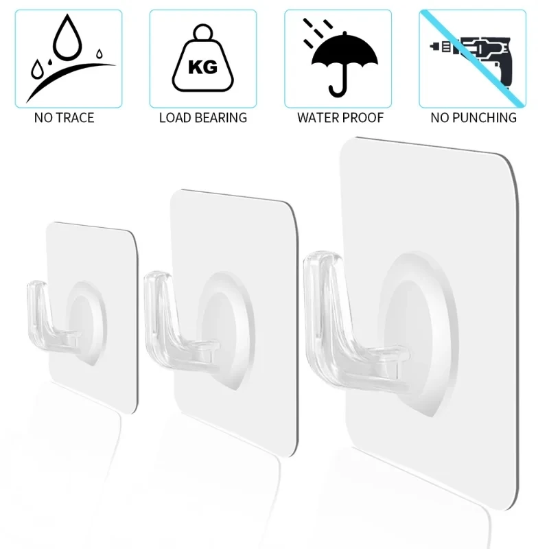 Hooks Transparent Strong Self Adhesive Door Wall Hangers Hooks Suction Heavy Load Rack Cup Sucker for Kitchen Bathroom