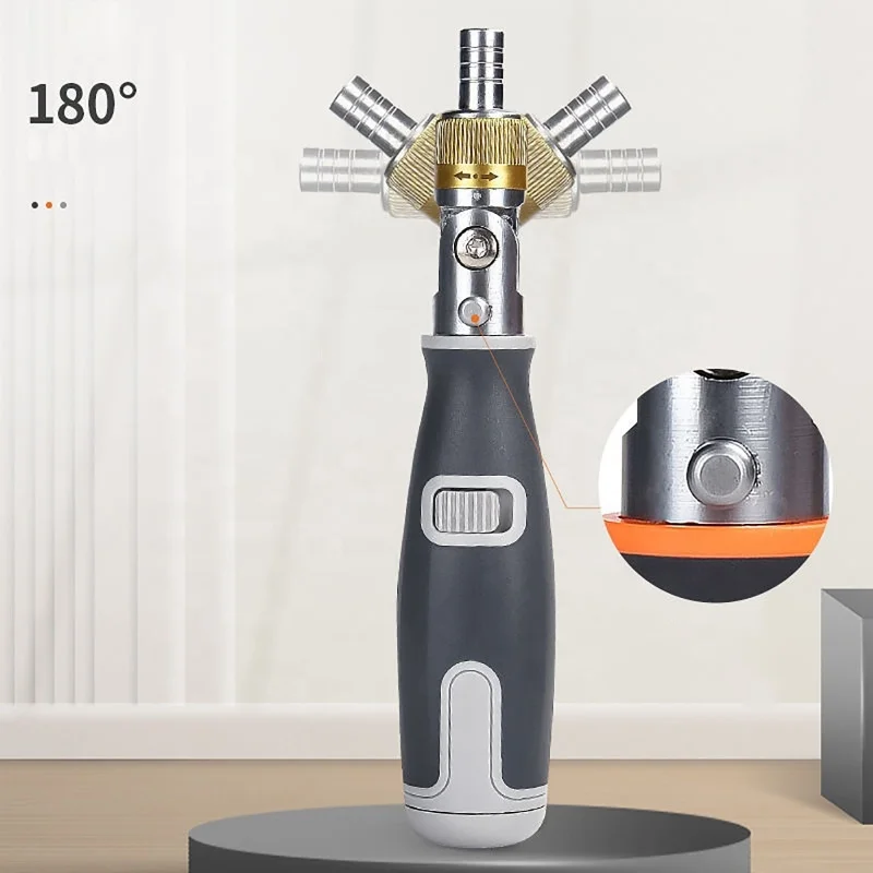 Two-Way Ratchet Screwdriver With 10 Bits Multi-Angle Ratcheting Screwdriver Set Household Tool Set (Custom Logo Packaging Accept