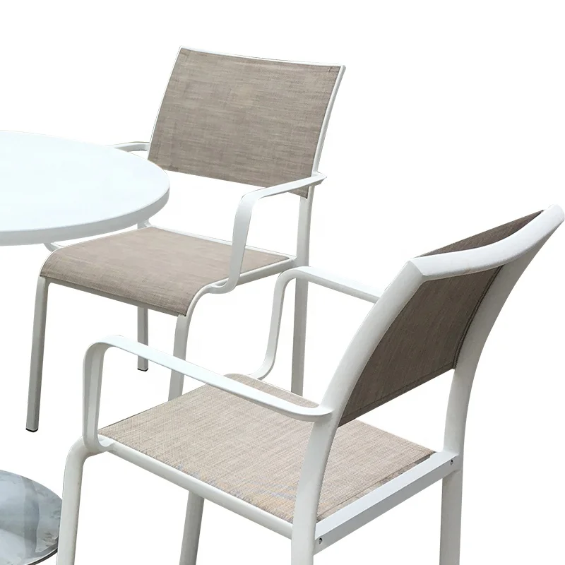 Cheap best selling new style modern home dining room outdoor metal furniture sets aluminum 4 chair and table set