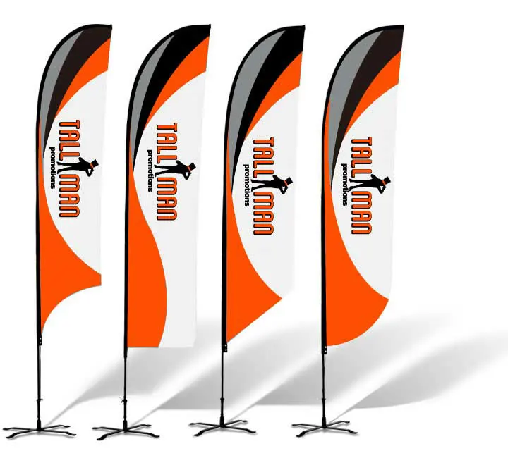 Custom Advertising Outdoor Flying Banner Teardrop Tear Drop Flags Beach Feather Flag