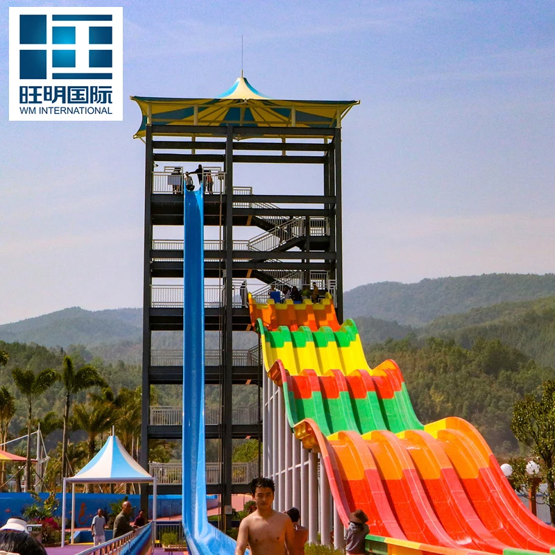 Resort Hotel Aqua Park Water Slide Rainbow Racing Mat Water Slide