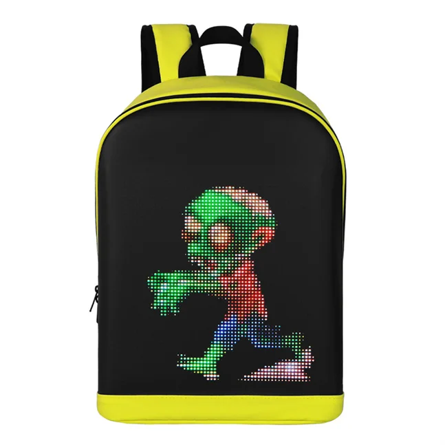 Customize Famous Brands Designer Smart Pix LED Backpack With Led Screen APP control backpack USB