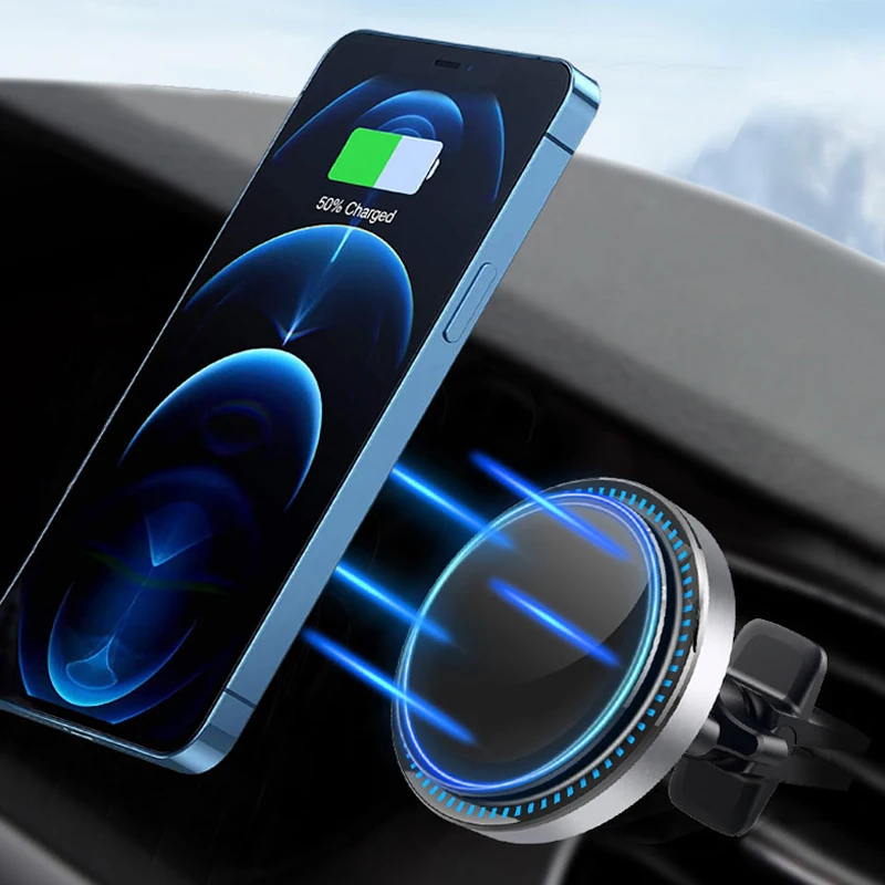 Amazon top seller 2022 car wireless charger  anti-shake magnetic wireless charger simple car phone holder wireless charger