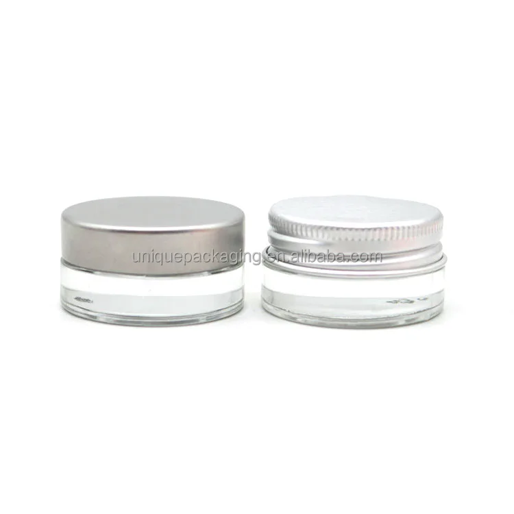 Custom Thick Bottom Low Profile 5ml 7ml Glass Concentrate Jars small Jar for CBD wax oil medical oils